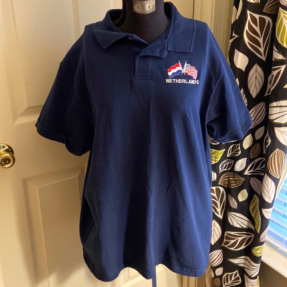 Navy blue Dutch polo shirt size Large